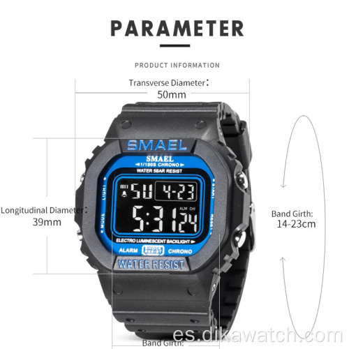 SMAEL Reloj digital Hombre Relojes deportivos LED Militar